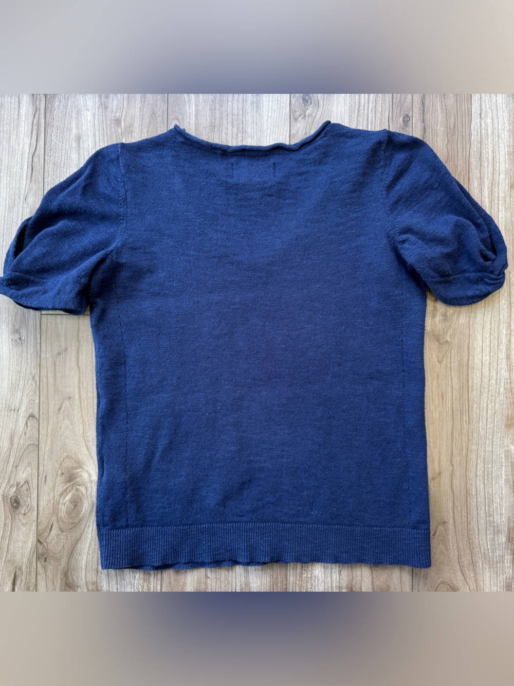 FatFace navy blue short-sleeve V-neck knit sweater Size 2 lightweight - Picture 9 of 11